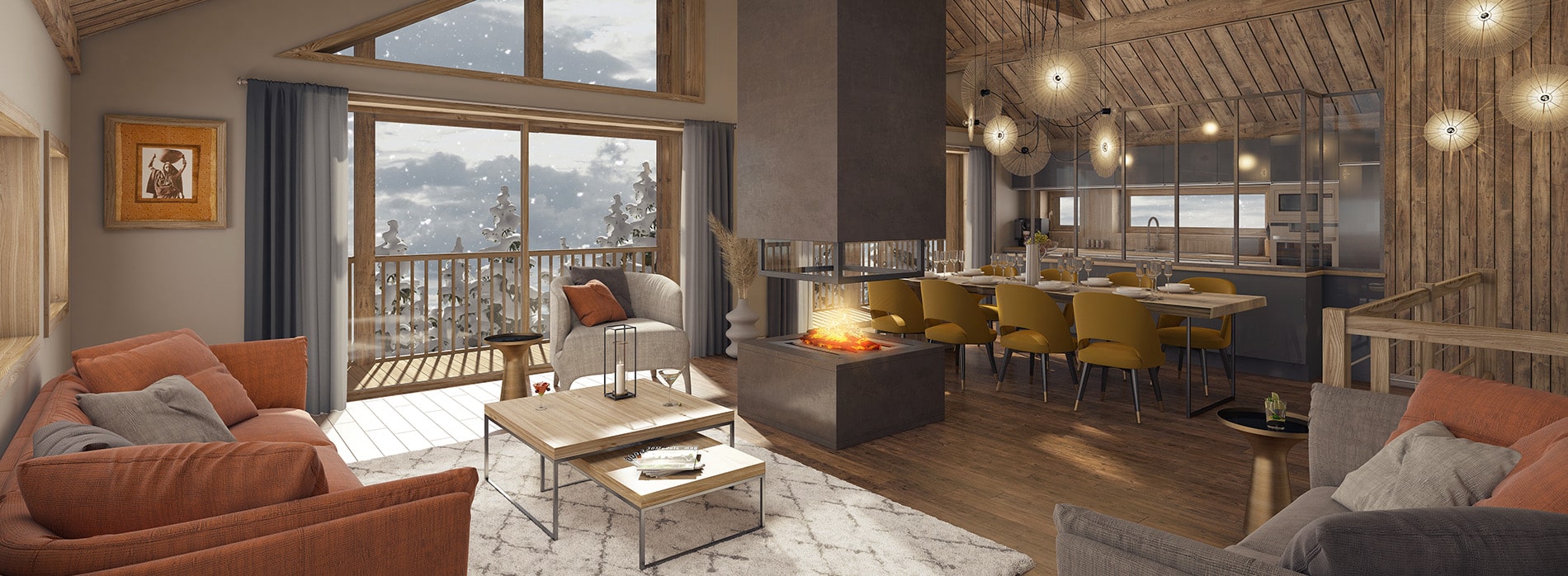Chalet à Méribel pièce de vie