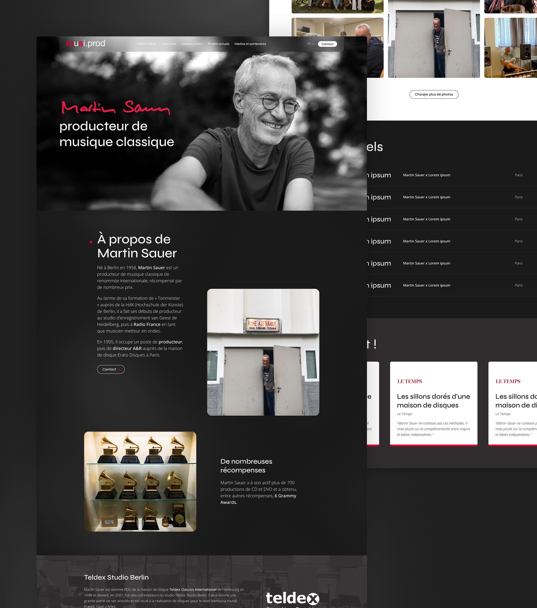Onepage site Martin Sauer